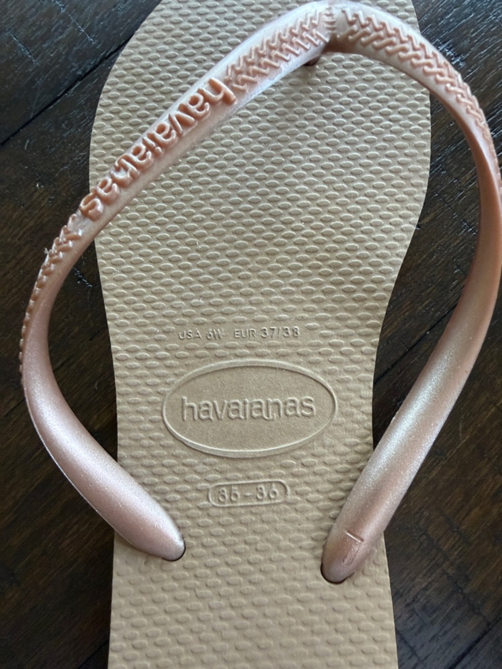 Havaianas Flip Flops with Rose Metallic Straps Size 6 (35-36) - Picture 5 of 5